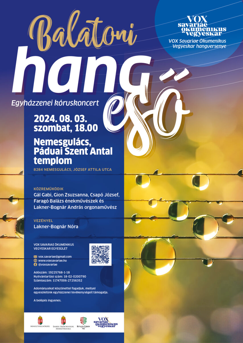 VOX Savariae 2024. 08. 03. Nemesgulács (Grafika: FM Design, Farkas Milán)
