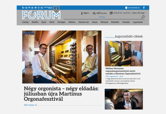 Négy orgonista – négy előadás: júliusban újra Martinus Orgonafesztivál